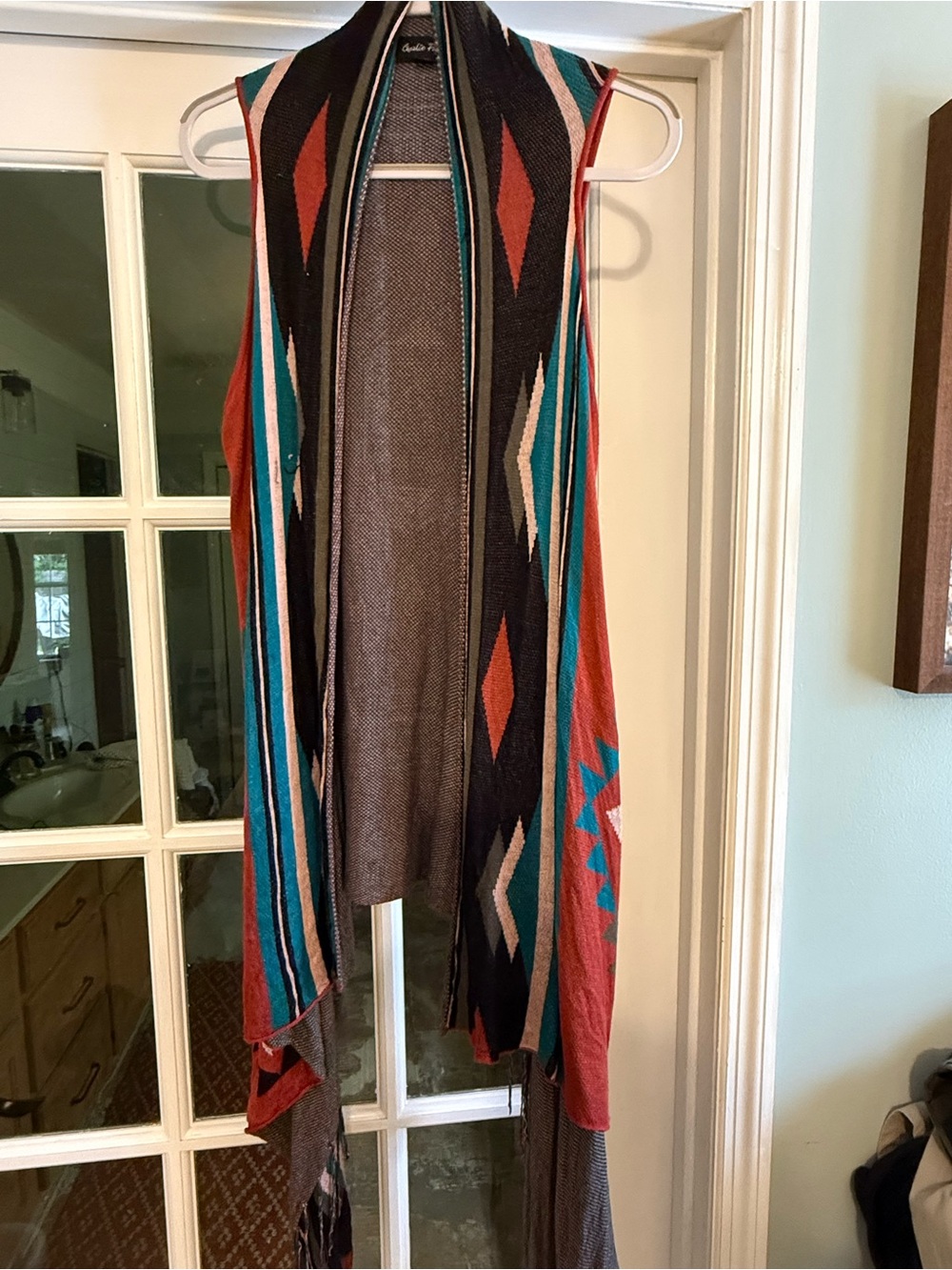 Southwestern Duster Vest with Fringe Hem Festival Wear Cowboy Chic Boho